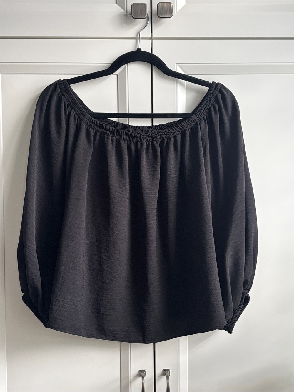 Reitmans Black Off-Shoulder Peasant Top